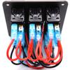 3 Gang Waterproof Marine Boat Rocker Switch Aluminum Panel, DC 12V/24V 5 Pin ON-Off Switch, with Upgrade Arc LED Digital Display Voltmeter and 4.8A Dual USB Slot Socket for Boat Car Rv Vehicles Truck view 3