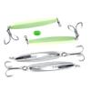 4pcs FIshWOW! 8oz Glow Diamond jigs + 8oz Silver Diamond Chrome jigs with Treble Hook Heavy Metal Vertical Jigging view 1