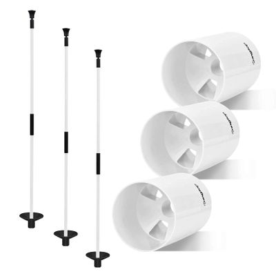 KINGTOP Golf Hole Cup Flagpole Set for Practice Putting Green, 6 Putting Cup Fit PGA | LPGA | USGA Regulations, 2-Section Flag Stick Design, 3 Feet, 3-Pack