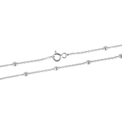 AeraVida 1mm Satellite Beaded Sterling Silver Cable Chain Necklace in 18 or 20 Inches | Minimalist Polished Stackable Necklace for Women | Everyday Sterling Silver Jewelry for Layering or Pendants (18 inches)