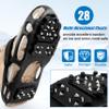 Ice Cleats Snow Walk Traction Cleats Crampon for Walking on Snow and Ice Upgrade 28 Studs Non-Slip Overshoe Rubber Anti Slip Crampons Slip-on Stretch Footwear view 2