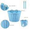 Boao Kid's Bicycle Basket Streamers Set, Unicorn Children's Bike Handlebar Wicker Basket Bike Streamers Bell and Stickers,Bike Basket Front Decoration for Girls (Blue) view 4