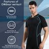 OMGear Wetsuit Men Women 2mm Neoprene Shorty UV Protection One Piece Short Sleeves Scuba Diving Suits Swimsuit for Scuba Diving Surf Snorkeling Swimming(Black&Aqua, Large) view 2