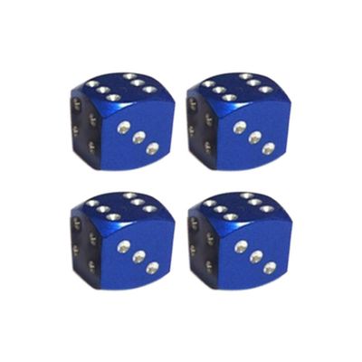 4Pcs Dice Shape Car Motorcycle Wheel Tyre Air Valve Stem Anti-dust Cover Caps,Perfect Bike Accessories Blue