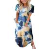 ANRABESS Womens Summer Maxi Dress Short Sleeve Casual Loose Long T Shirt Dresses Split Vacation Beach Sundress Travel Outfits Tie Dye Small view 1