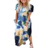 ANRABESS Womens Summer Maxi Dress Short Sleeve Casual Loose Long T Shirt Dresses Split Vacation Beach Sundress Travel Outfits Tie Dye Small view 2