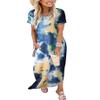 ANRABESS Womens Summer Maxi Dress Short Sleeve Casual Loose Long T Shirt Dresses Split Vacation Beach Sundress Travel Outfits Tie Dye Small view 3
