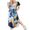 ANRABESS Womens Summer Maxi Dress Short Sleeve Casual Loose Long T Shirt Dresses Split Vacation Beach Sundress Travel Outfits Tie Dye Small view 4