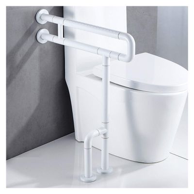 Toilet Armrest Shelf Bathroom Balance Bar Support Rail with Legs and Armrests Bathroom Support for Elderly Seniors, Disabled, Handicapped, Grandparents ALGFree (Color : White)