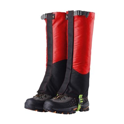 Leg Gaiters Leg Gaiters Waterproof Snow Boots Outdoor Leggings, Trekking Mudguard Shoe Covers, for Hunting, Running, Riding, Snow Climbing, TPU Instep with Leg Guards (Color : Red, Size : Medium)