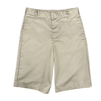 Class of 2030 Boys Woven Bermuda Shorts Basic Flat-Front Short with Adjustable Waist (Khaki, 14)