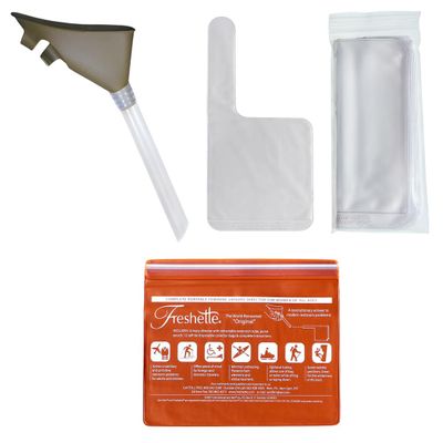 Freshette Complete Portable Female Urinary Device Kit, Vinyl Case, Reusable, Portable Urinal & 12 Collection Bags, Female Pee Funnel Allows Women to Pee Standing Up, Outdoor Use, Music Festivals