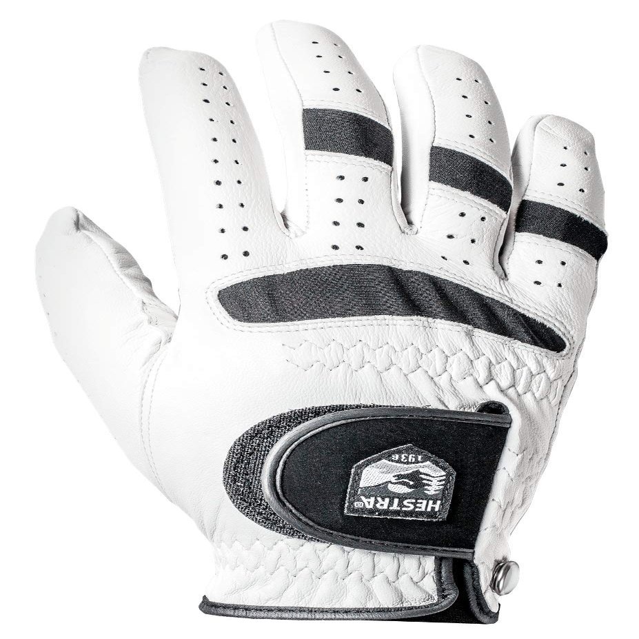 Hestra Golf Leather Right Glove - Off White/Black | 7
