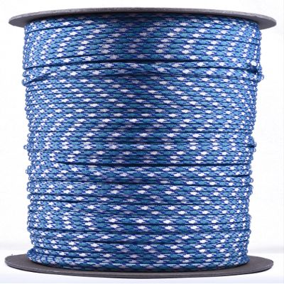 BORED? PARACORD! 350+ Colors Paracord - 1, 10, 25, 50, 100, 250, 1000 Foot Feet Options - Hanks Spools of Type III, 4mm Diameter, 7 Strand Parachute Cord - Blue Shock 1000 Feet