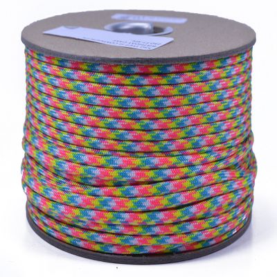 BORED? PARACORD! 350+ Colors Paracord - 1, 10, 25, 50, 100, 250, 1000 Foot Feet Options - Hanks Spools of Type III, 4mm Diameter, 7 Strand Parachute Cord - Birthday Cake 250 Feet