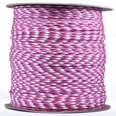 BORED? PARACORD! 350+ Colors Paracord - 1, 10, 25, 50, 100, 250, 1000 Foot Feet Options - Hanks Spools of Type III, 4mm Diameter, 7 Strand Parachute Cord - Breast Cancer Awareness 1000 Feet