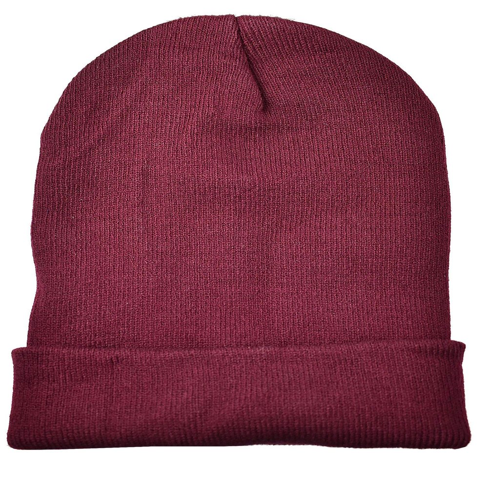 Cap911 Unisex Plain 12 inch Long Beanie - Many Colors (One Size, Maroon)