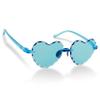 ShadyVEU Trendy Heart Shaped Love Colorful Baby Girl Toddler Ages 2-6 Yrs. Oversize Kids Sunglasses (Blue Etched Heart) view 1