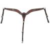 CIRCLE Y Dark Flash Arizona Flower Durable Distressed Leather Western Horse Size Contour Tapered Breast Collar with Silver Spot Accents view 1
