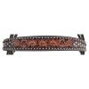 Circle Y Dark Flash Arizona Flower Durable Distressed Leather Western Horse Size Browband Headstall with Standard Cheeks & Tie Ends | 36" - 43" Headstall Working Length view 3