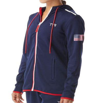TYR WTFZUS2A636M W Alnc Podium Hoodie Rd/Wht/Blu M