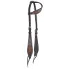 Circle Y Dark Flash Arizona Flower Durable Distressed Leather Western Horse Size One Ear Headstall with Standard Cheeks & Tie Ends | 36" - 43" Headstall Working Length view 1