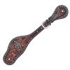 Circle Y Men's Dark Flash Arizona Flower Durable Distressed Leather Western Spur Straps with Silver Spot Borders - Pair | Equestrian Accessories view 2