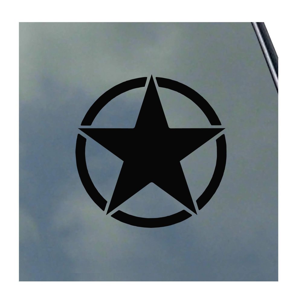 Army Star Vinyl Sticker Decal Offroad 4x4 WWII Military Veteran USA