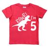 rawr im 5 Dinosaur 5th Birthday Shirt boy Roar Five Year Old Dino Tshirt rex tee (Red, 6 Years) view 1