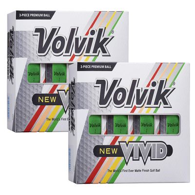 Volvik New Vivid 3-Piece Premium Matte Finish Color Golf Balls 2 Dozen (24 Balls) - Green Color