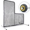 Kaple Baseball L Screen with Wheels - 7x7ft Portable Pitching Net with Steel Frame & Heavy-Duty Nylon Net for Batting Cage & Field Practice | Ideal for Coaches & Players view 1