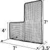 Kaple Baseball L Screen with Wheels - 7x7ft Portable Pitching Net with Steel Frame & Heavy-Duty Nylon Net for Batting Cage & Field Practice | Ideal for Coaches & Players view 2