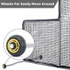 Kaple Baseball L Screen with Wheels - 7x7ft Portable Pitching Net with Steel Frame & Heavy-Duty Nylon Net for Batting Cage & Field Practice | Ideal for Coaches & Players view 4