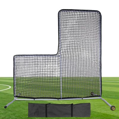 Gagalileo Baseball L-Screen Protective Pitching Net: 7x7FT Portable for Batting Cage Backyard Practice - Coaches Parents Youth Training Beisbol