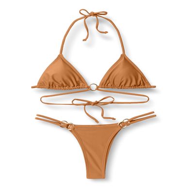 Forplay Women's Standard Bikini Set, Mocha, XL