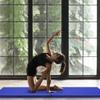 Giantex 6'x 2' Folding Gymnastics Mat, Exercise Mat w/Carrying Handles, Small Size, Easy to Store and Clean, Lightweight Tumbling Mat for Gym, Home (Blue) view 2