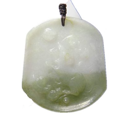 2" China Certified Grade A Nature Jadeite Jade Fortune Rat Hand Carved Necklace Pendant 8501