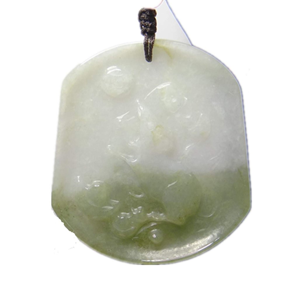 2" China Certified Grade A Nature Jadeite Jade Fortune Rat Hand Carved Necklace Pendant 8501