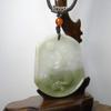 2" China Certified Grade A Nature Jadeite Jade Fortune Rat Hand Carved Necklace Pendant 8501 view 2