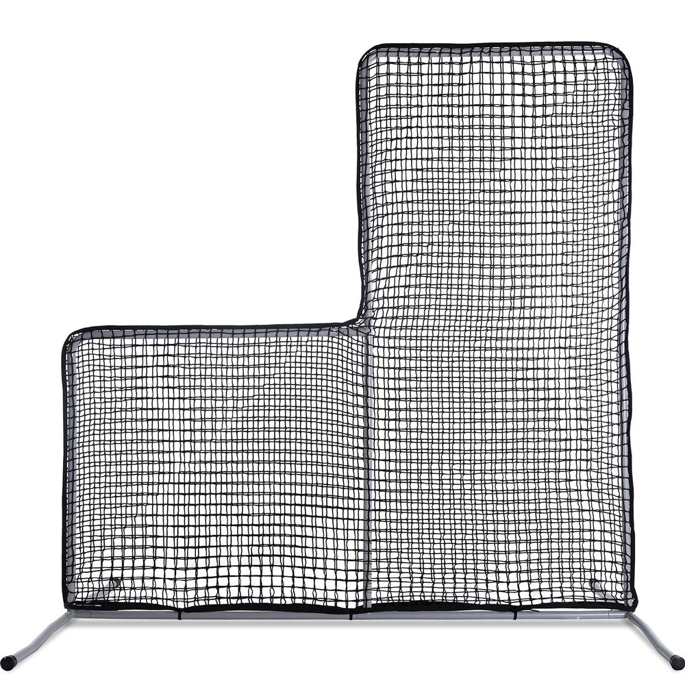 Kaple Baseball L Screen - 7x7FT Portable Pitching Net with Steel Frame & Heavy-Duty Nylon Net for Batting Cage & Field Practice | Ideal for Coaches & Players