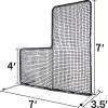 Kaple Baseball L Screen - 7x7FT Portable Pitching Net with Steel Frame & Heavy-Duty Nylon Net for Batting Cage & Field Practice | Ideal for Coaches & Players view 2