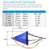 Drift Sock for Fishing Boat, Sea Anchor Drift Control Drogue Bag for Kayak, Canoe, Pontoon & Trolling Boats - Water Brake Parachute view 3