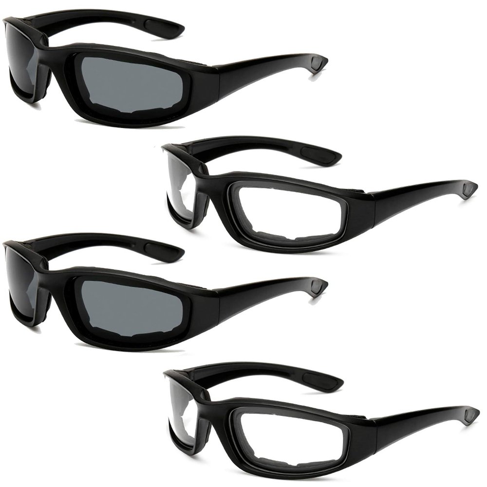 Peciees 4PCS Motorcycle Riding Glasses Bicycle Sunglasses Goggles for Outdoors