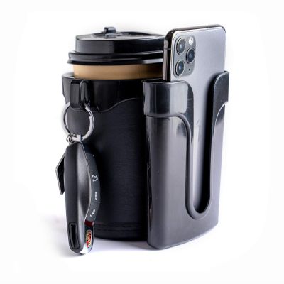 Yoyoapple Bike Cup Holder Handlebar with Cell Phone Keys Holder Bicycle Drink Beer Holder Black