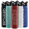 Amazing Items Personalized Water Bottle w/Straw & Lid, 24 oz - Fire Red | Custom Stainless Steel Sports Water Bottle w/Name and Text - Double-Wall, Vacuum Insulated - Rotating Handle view 1