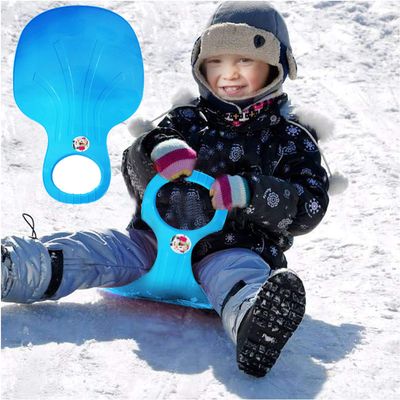 Owill Snow Sled for Kids and Adults, Outdoor Winter Plastic Snow Sleds Skiing Boards Snow Grass Sand Board Ski Pad Snowboard Sled Luge for Kids (Sky Blue)