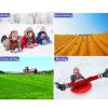 Owill Snow Sled for Kids and Adults, Outdoor Winter Plastic Snow Sleds Skiing Boards Snow Grass Sand Board Ski Pad Snowboard Sled Luge for Kids (Sky Blue) view 4