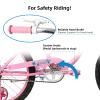 JOYSTAR 20 Inch Kids Bike with Training Wheels, Banana Seat Bicycle for Girls Ages 7-10 Years Old, Kids' Lowrider Bicycle with Front Handbrake and Coaster Brakes, High Rise Handlebar Pink view 3