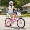 JOYSTAR 20 Inch Kids Bike with Training Wheels, Banana Seat Bicycle for Girls Ages 7-10 Years Old, Kids' Lowrider Bicycle with Front Handbrake and Coaster Brakes, High Rise Handlebar Pink view 4