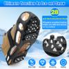 Ice Cleats, Crampons Ice Cleats for Shoes and Boots Men Women Kids,Non Slip 28 Steel Shoe Spikes for Snow and Ice Traction Snow Cleats Grippers for Winter Walking Hiking Fishing view 2